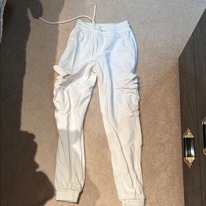 Adika White Cargo Joggers Sweatpants XS
